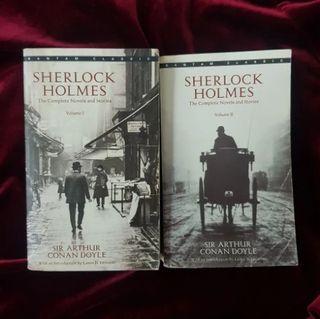 Sherlock Holmes- The Complete Novels and Series ( Volume 1 & Volume 2 ) by Sir Arthur Conan Doyle ( save P100, detective , mystery , adapted in movies , bundle promo , paperback , second-hand book )