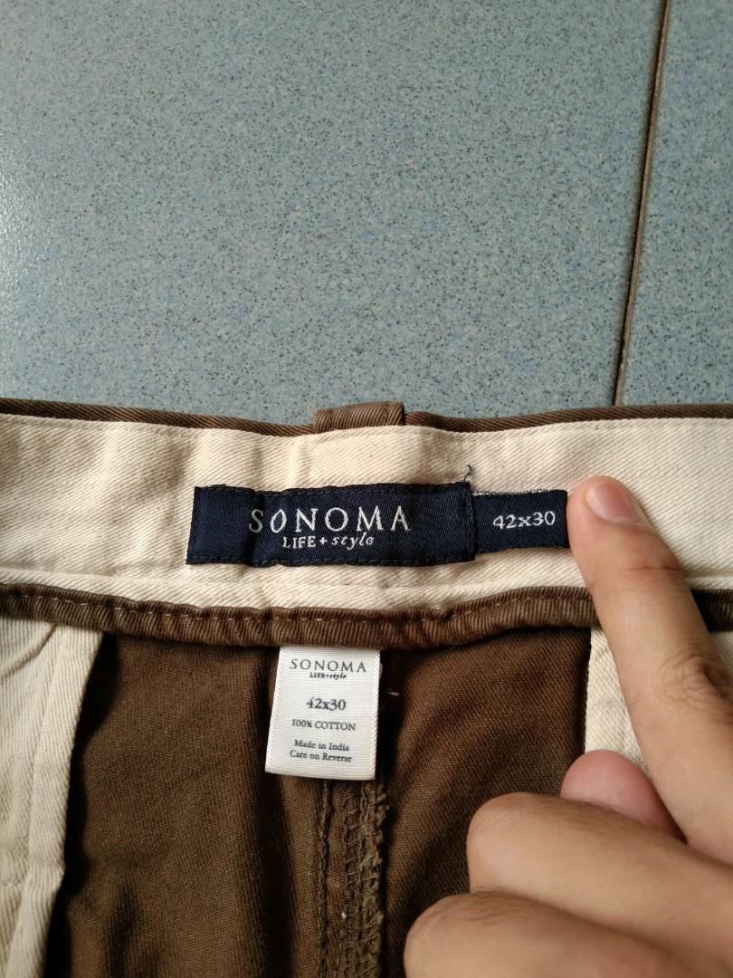 Size 38) cargo sonoma pants brown, Men's Fashion, Bottoms