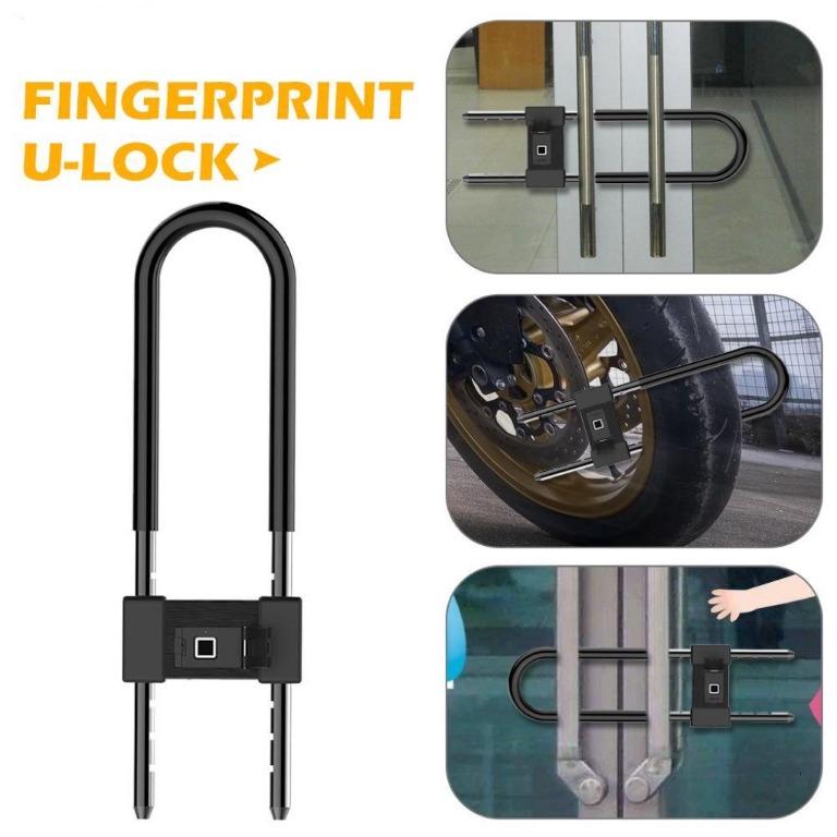 Smart Fingerprint U Lock Glass Door Lock Extension Insert Lock