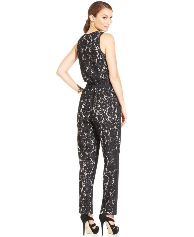 Sole Mio Black Lace Jumpsuit Renda 