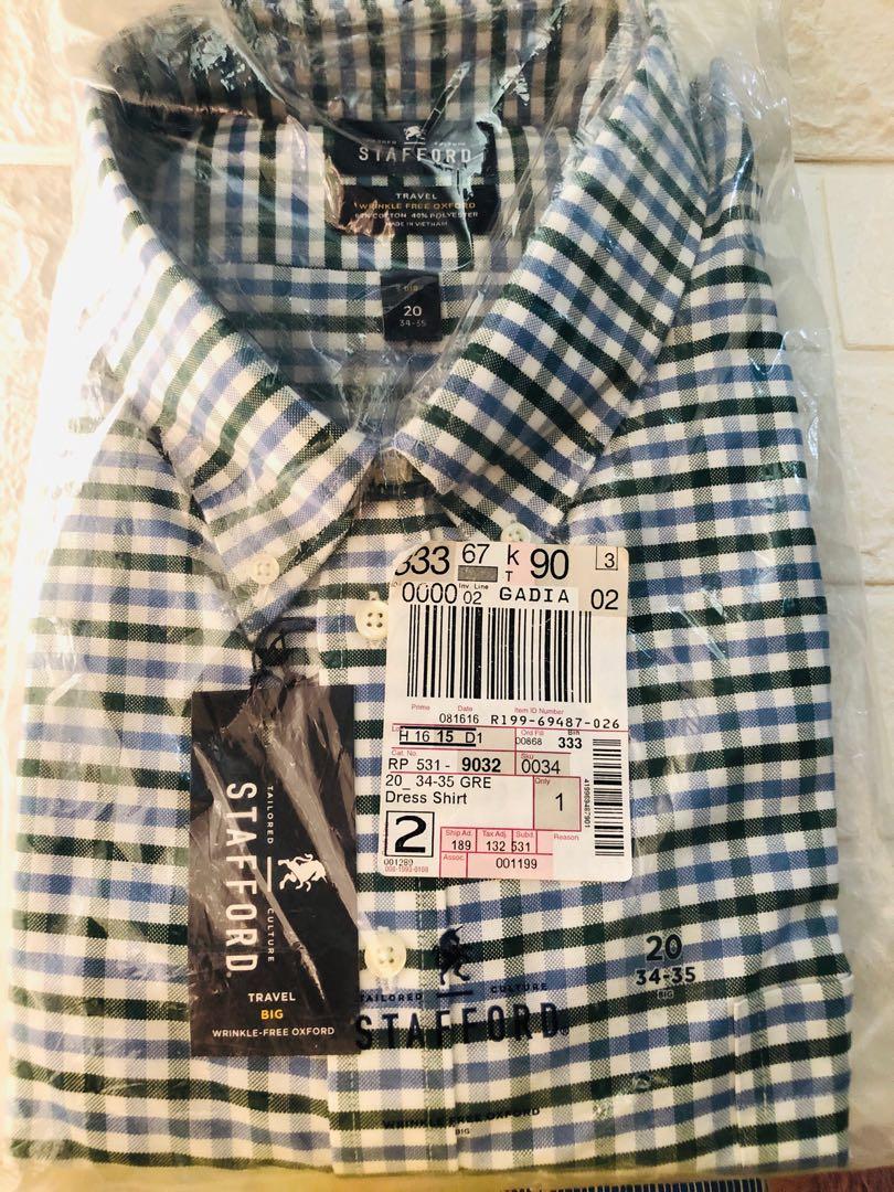 Stafford travel wrinkle free oxford 2025 long sleeve dress shirt