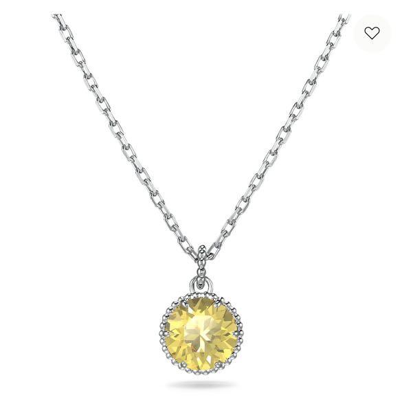 Swarovski Birthstone Pendant November Yellow Rodhium Women s Fashion Jewelry Organisers Necklaces on Carousell