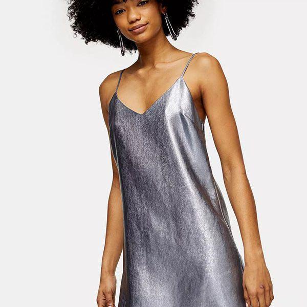 Topshop silver dress hot sale