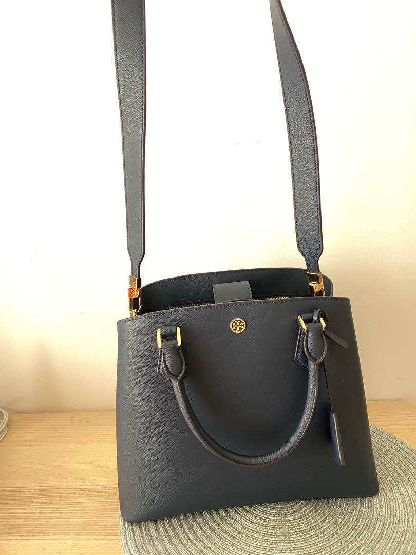 Tory Burch Robinson Triple Compartment Tote Navy