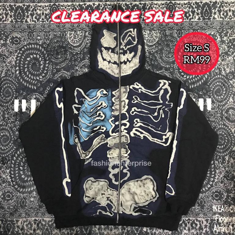 Travis Scott Cactus Jack For Fragment Skeleton Graffiti Full Zip Hoodie