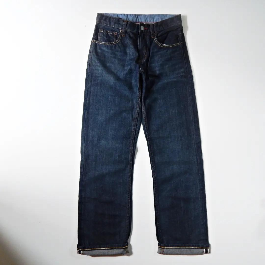 Uniqlo half selvedge jeans, Fesyen Pria 