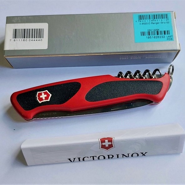 Victorinox Ranger Grip 52 Red Black Swiss Army Pocket Knife