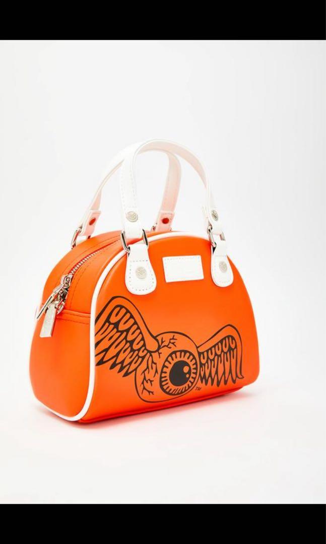 Von Dutch orange small bowling bag