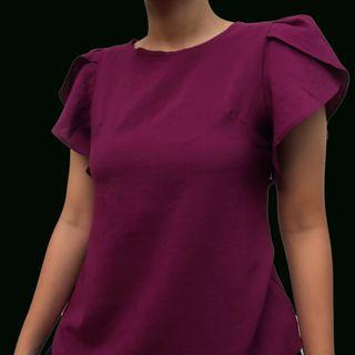 Wingsmall Burgundy Flare Top