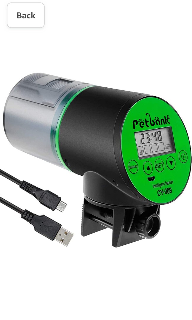 Zacro Automatic Fish Feeder Rechargeable Timer Fish Feeder with USB