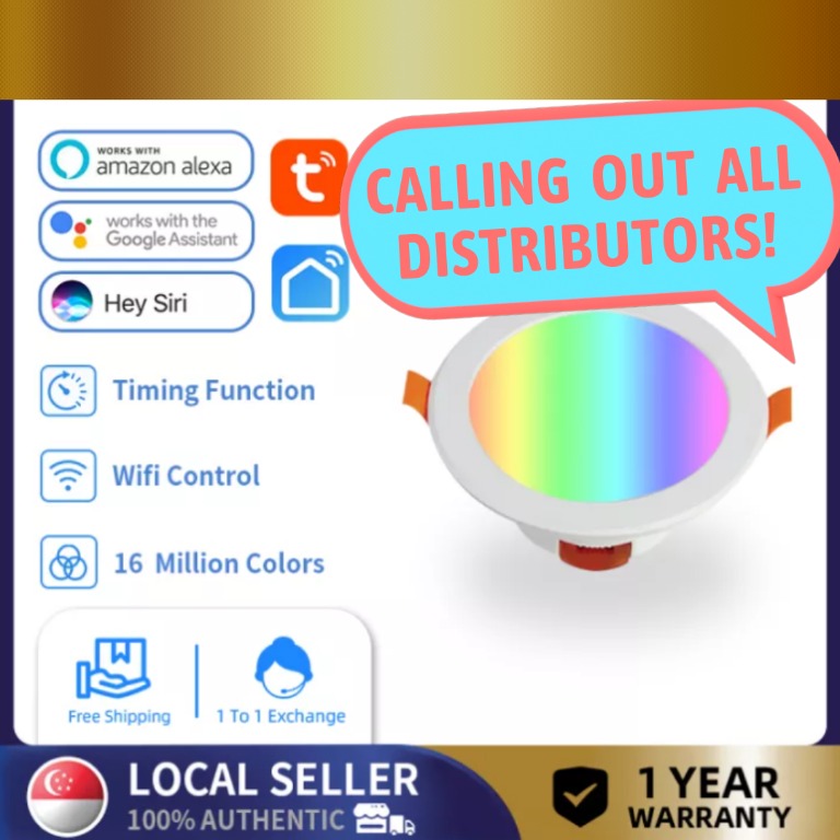 Complete Set Smart LED downlights. Dimmer, Adjustable brightness. Wifi