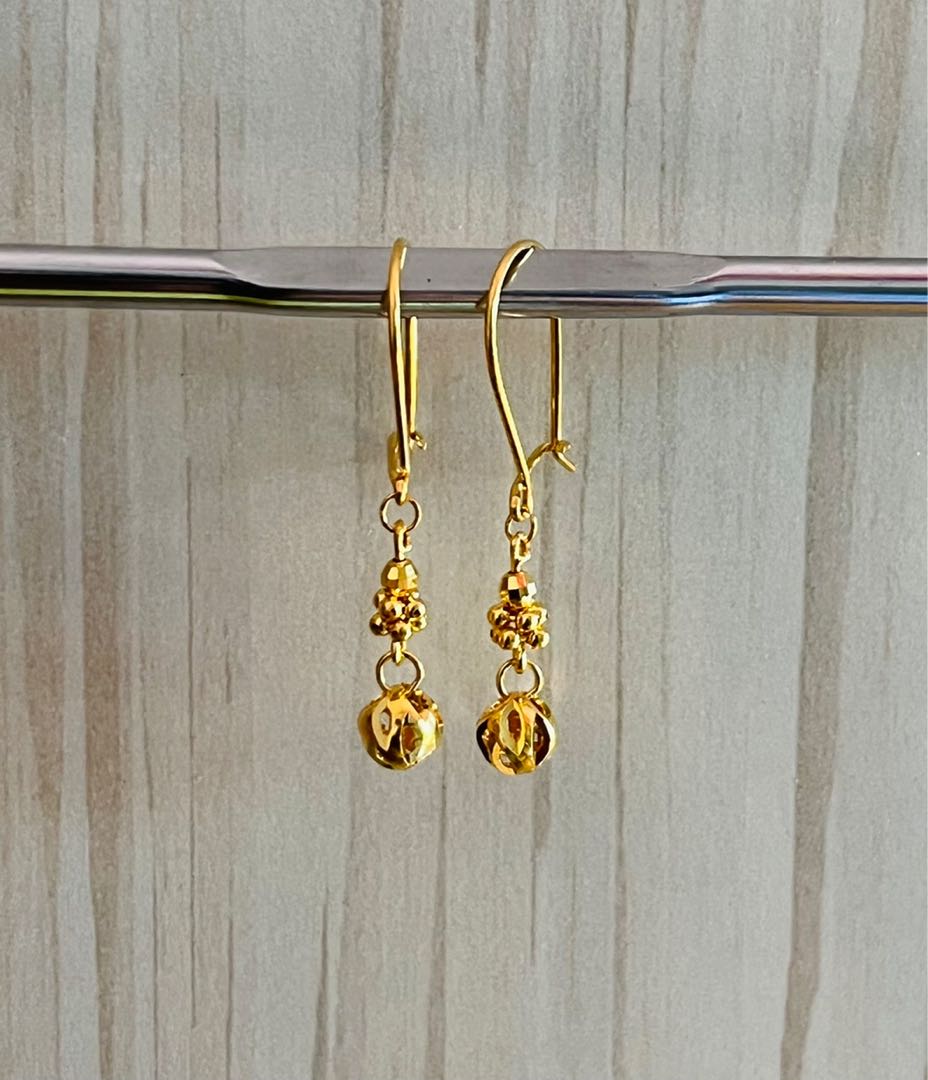 916 gold dainty drop dangling earrings Women s Fashion Jewelry