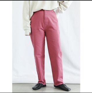 粉色棉質挺度長褲