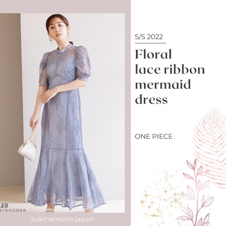 🌸 日本GRL 代購🌸日本品牌Floral lace ribbon mermaid dress 碎花蕾絲