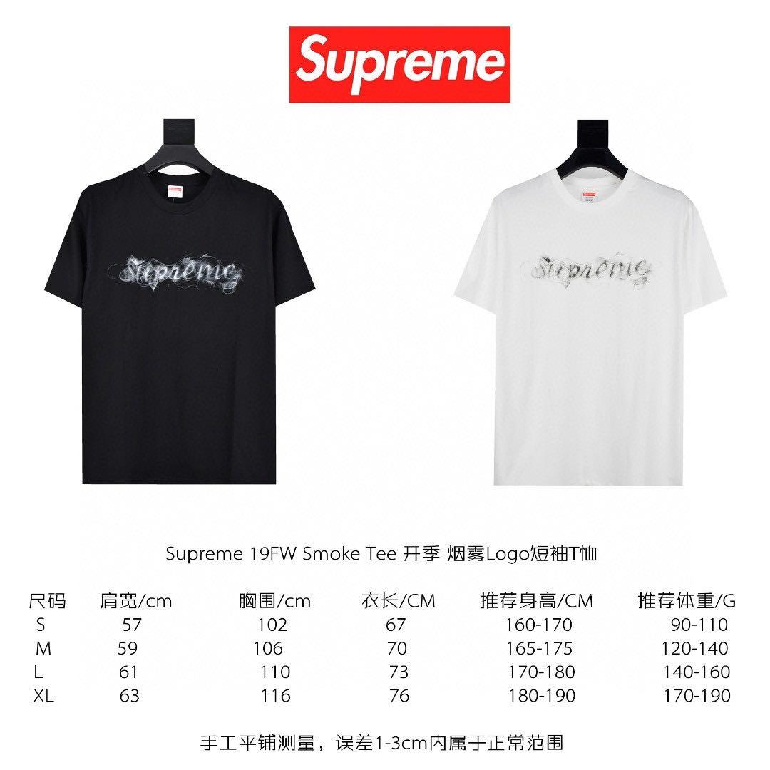 👕潮牌Supreme 19FW Smoke Tee 開季煙霧logo短袖T恤黑色/白色S-XL