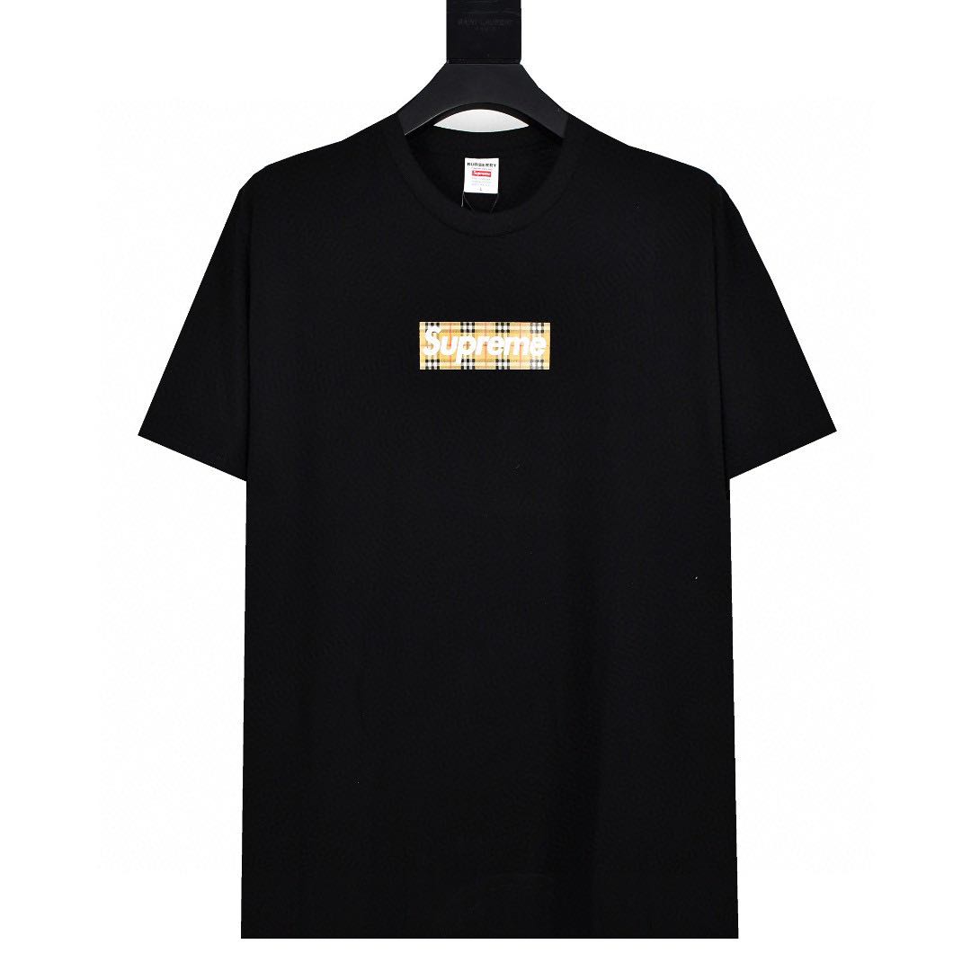 Supreme Burberry Box Logo Tee Black M｜トップス