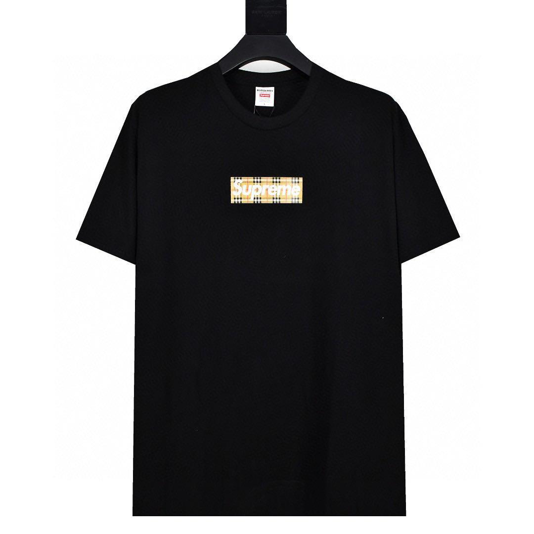 👕潮牌Supreme 22ss Burberry Box Logo Tee 聯名短袖T恤黑色/白色S-XL