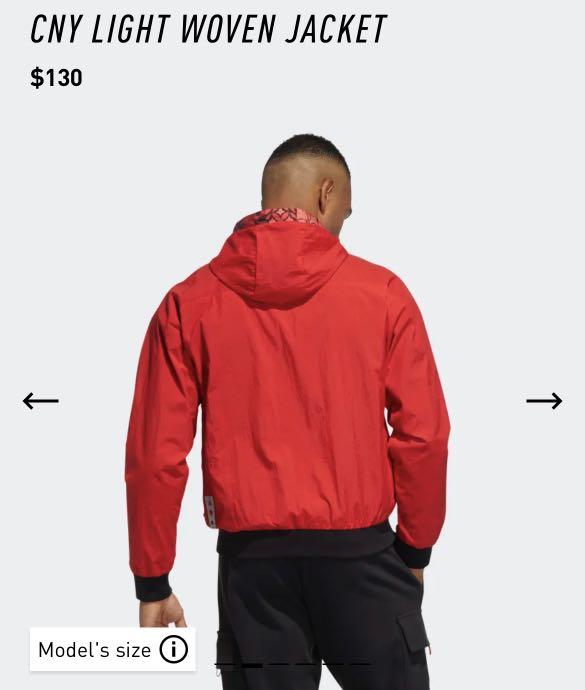Adidas Red CNY LIGHT WOVEN JACKET original price 130 can nego