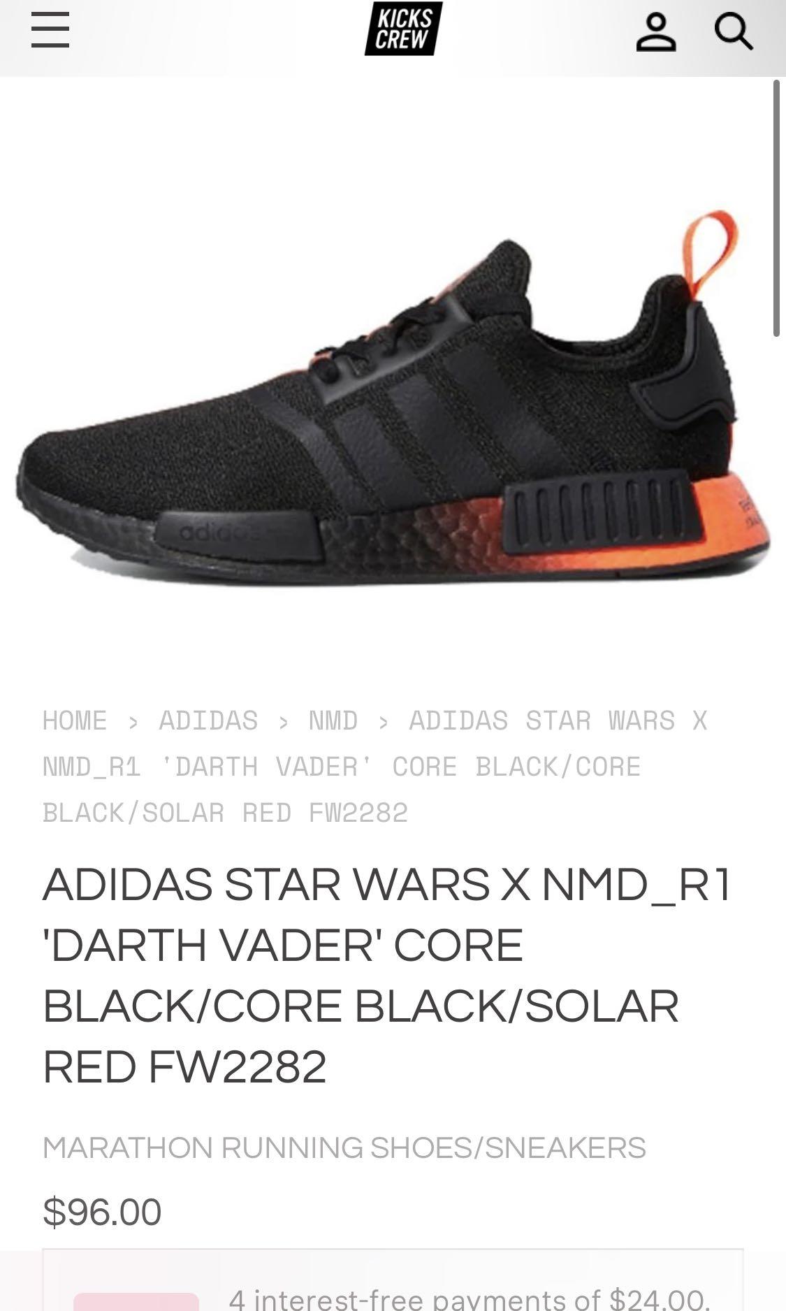 ADIDAS STAR WARS X NMD R1 DARTH VADER CORE BLACK CORE BLACK