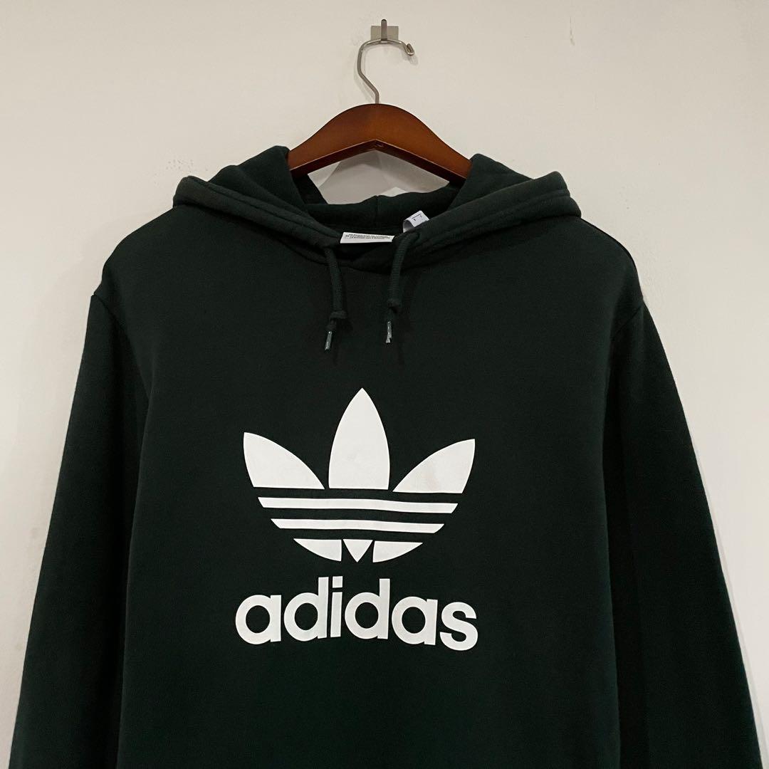 Dark green adidas trefoil hoodie online