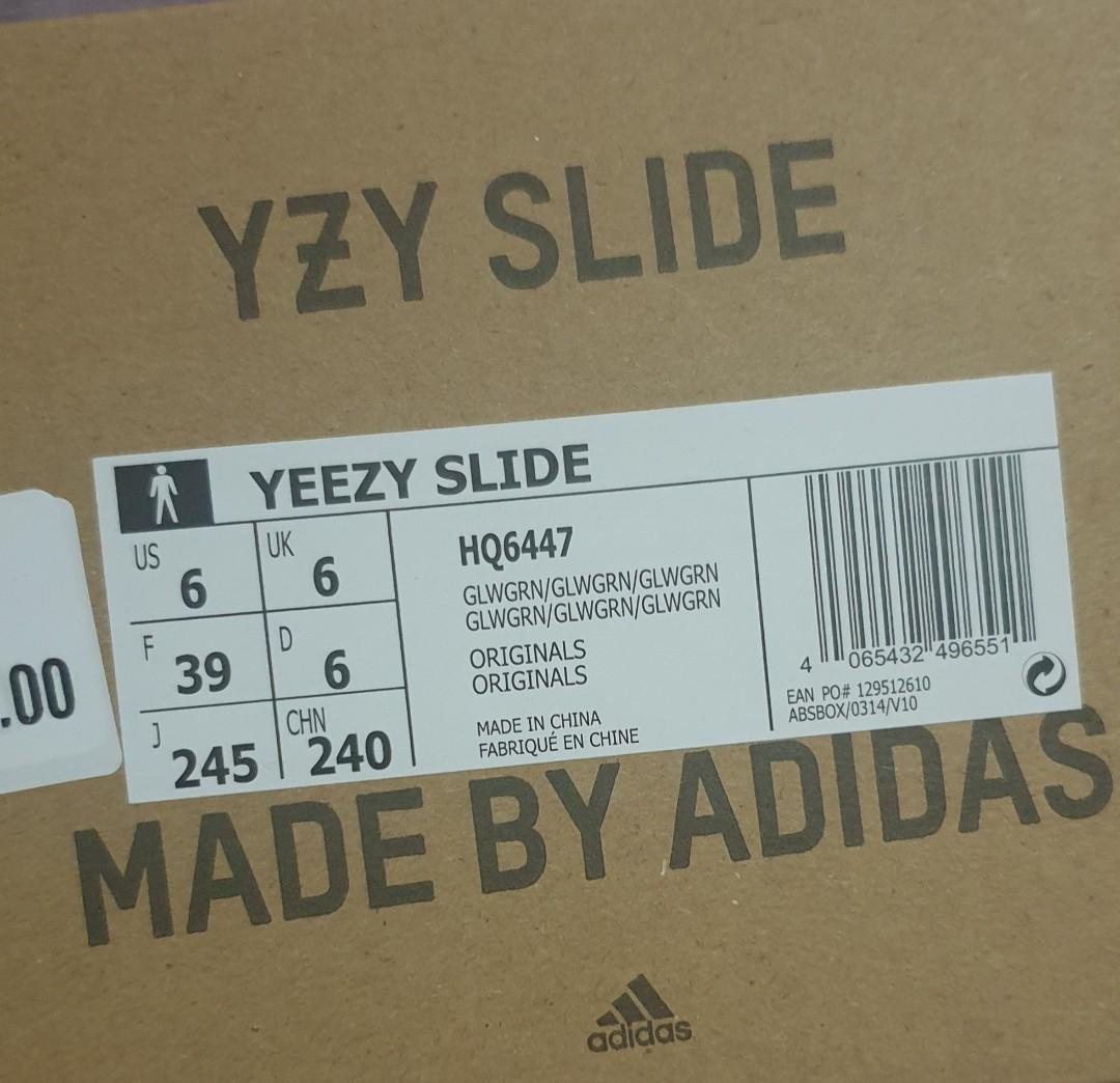 Adidas Yeezy Slide Green Glow 2022 ed. HQ6447