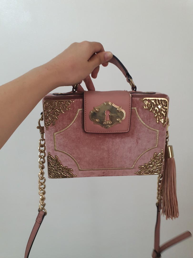 Aldo Box Bag Pink Velvet Women s Fashion Bags Wallets Purses