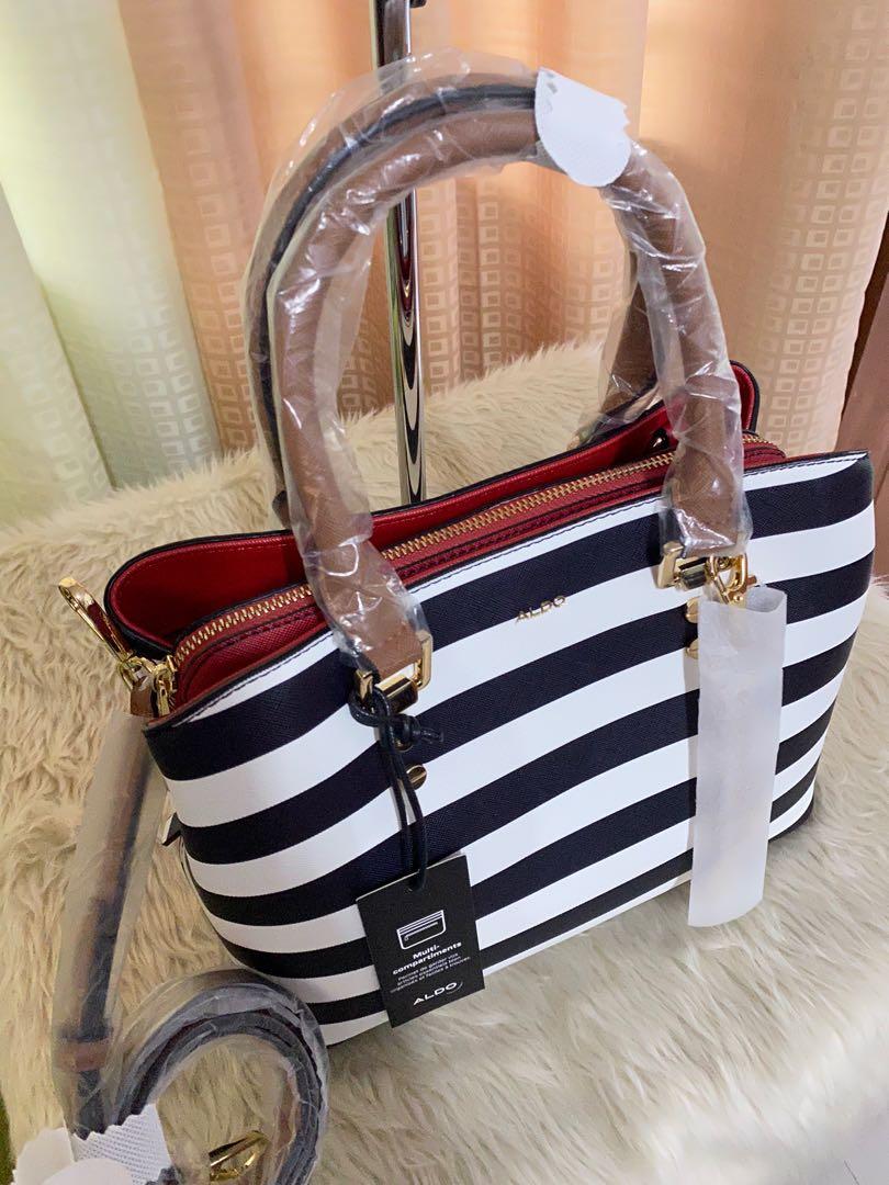 Aldo two way bag structured signature stripes with hangtag