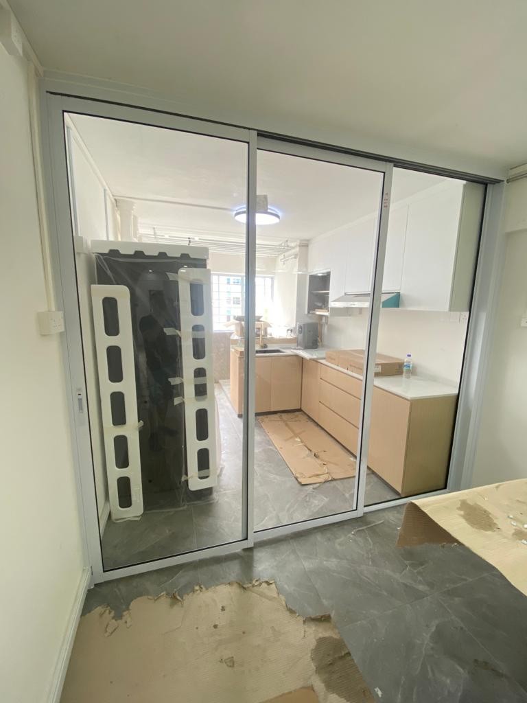 Aluminium slide/swing door,Heavy duty, Home Services, Renovations on Carousell