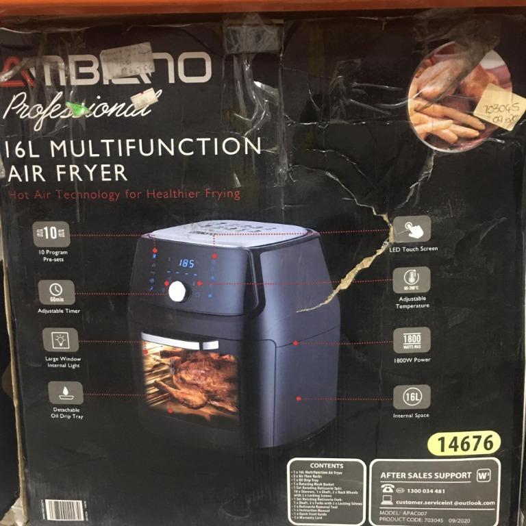 Ambiano Multi Function Air Fryer, TV & Home Appliances, Kitchen