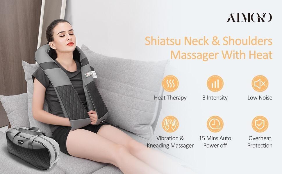 Atmoko Shiatsu Neck And Shoulder Massager With Heat Health And Nutrition Massage Devices On Carousell 4509