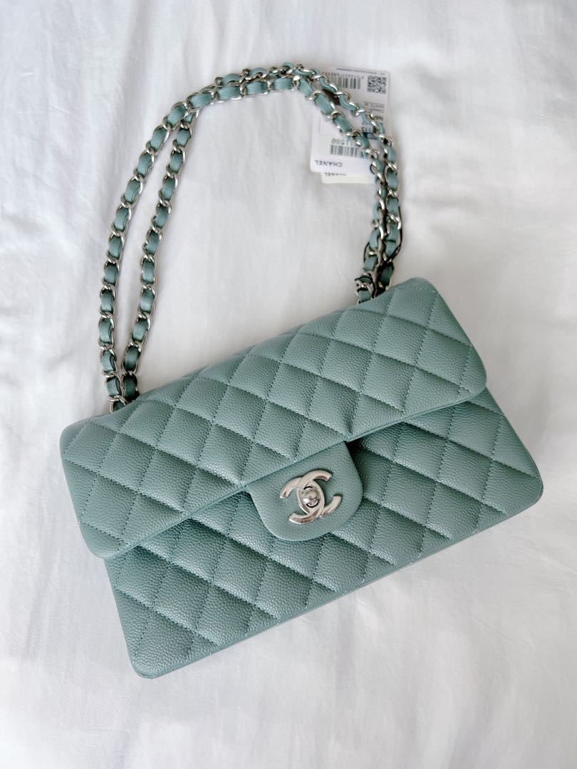 NEW Chanel 20B Tiffany Blue Small Caviar Flap bag, Women's Fashion ...