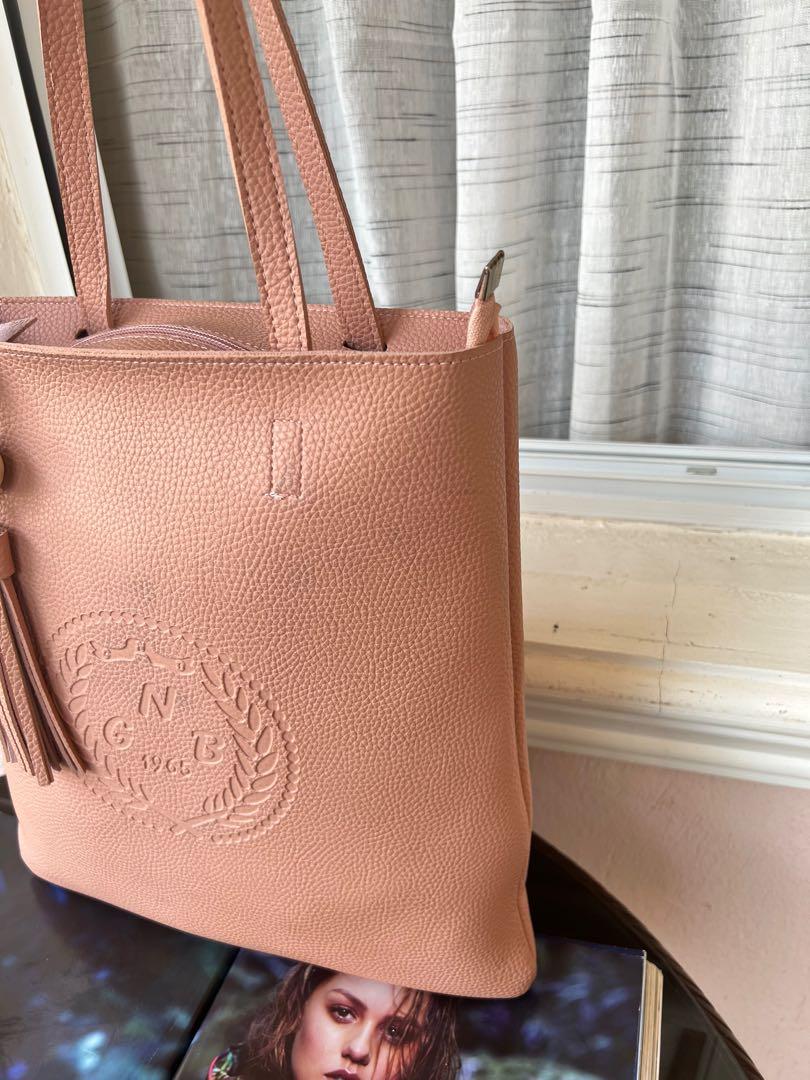 Authentic GNB Pale Nude Leather Tote, Women's Fashion, Bags & Wallets