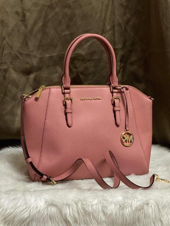 Michael Kors Ciara Large East West Top Zip Tote Pastel Pink Saffiano