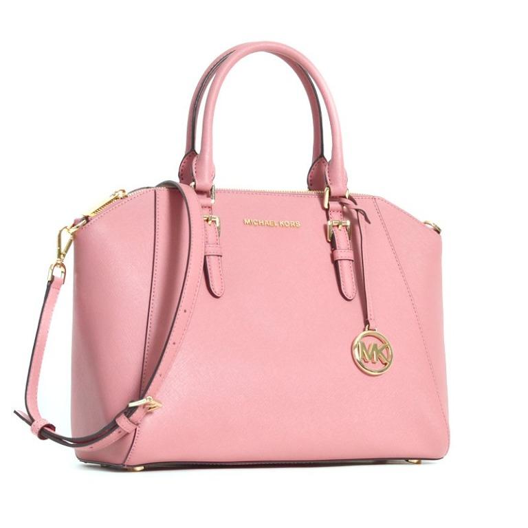 Michael Kors Ciara Large East West Top Zip Tote Pastel Pink Saffiano