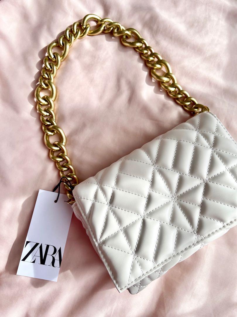 Zara white quilted bag online