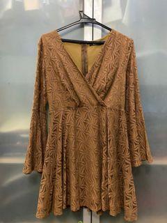 Brown Floral Dress