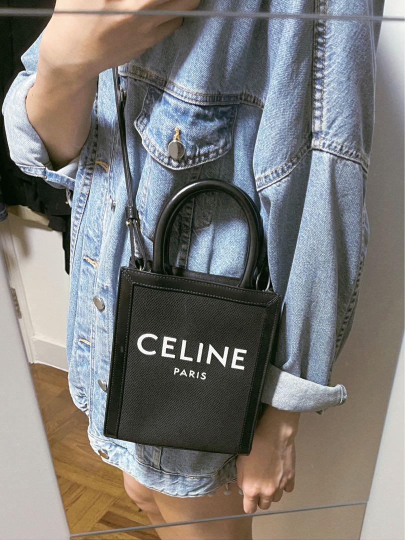 Celine Mini Vertical Cabas in Black