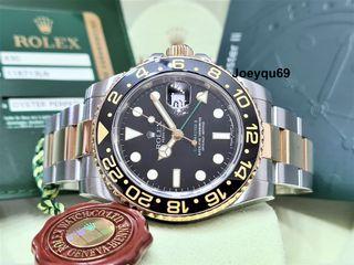 (CERT/BOX) ROLEX GMT Master 2 Ceramic two tone yellow gold 116713LN Excellent condition!