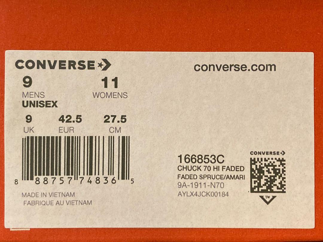 Ukuran store size converse
