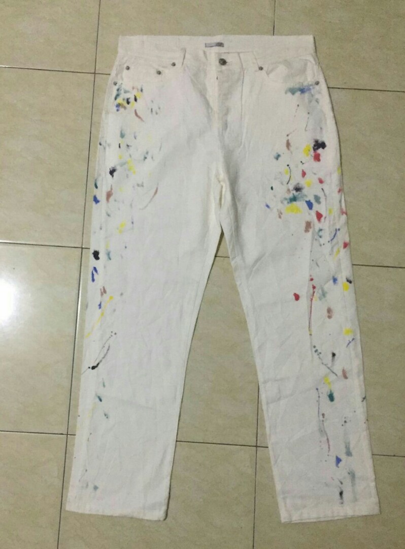 Dior paint Splitter pants, Fesyen Pria 