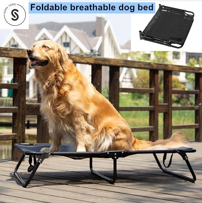 Folding Elevated Pet Be No Assembl Indoor Outdoor Low Profile Non Slip Feet Dog bed