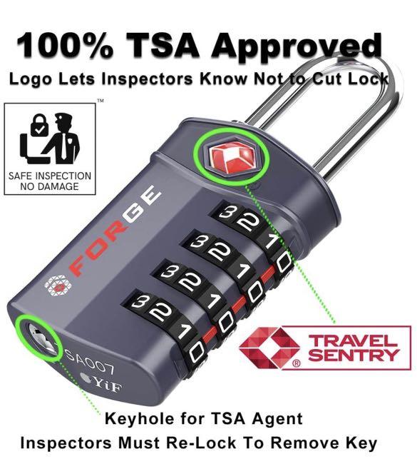 TSA Approved luggage lock 4 digit, Furniture & Home Living