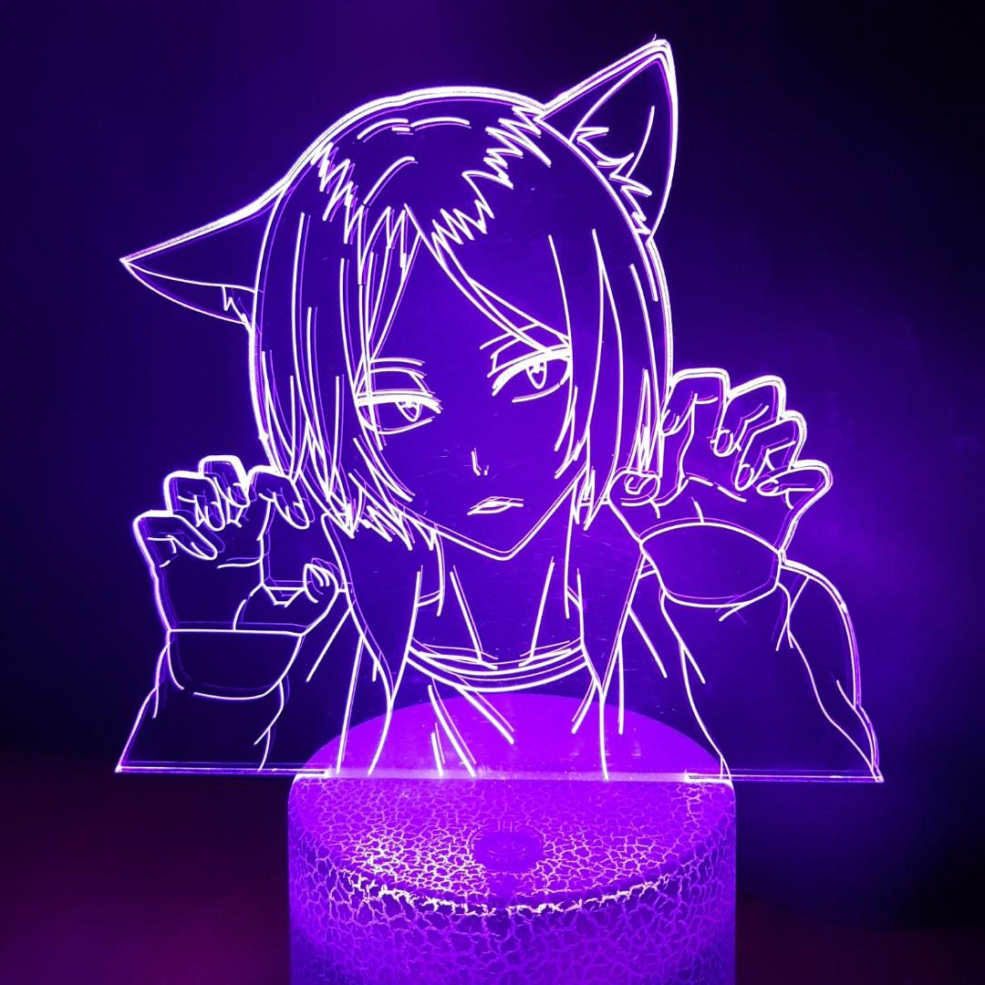 Haikyuu Kenma Kozume Cat Ears Anime Night Light acrylic piece