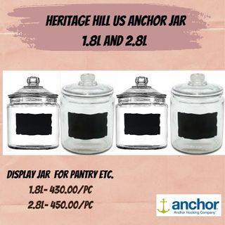 Heritage Hill, Us Anchor Hocking Jar, Display Jar, Cookie Jar  Sizes: 1.8L, 2.8L Message us for inquiries !  #anchorhockingglass #jar #anchorjar #displayjar #cookiejar