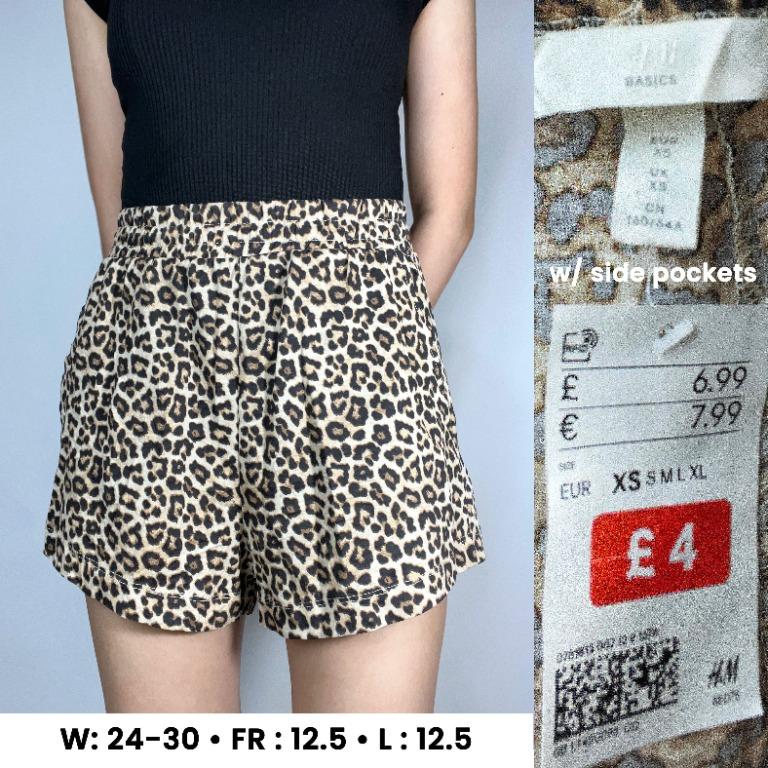 H&m leopard print shorts hot sale