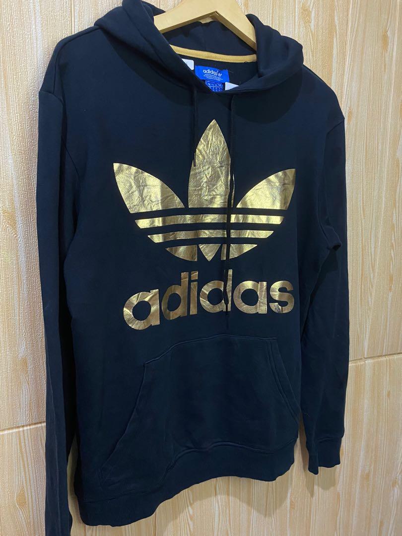 Adidas gold trefoil logo sales hoodie