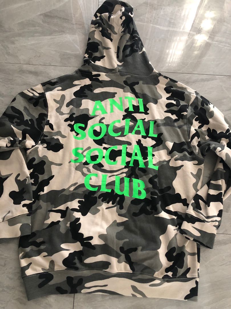Camo anti social social 2025 club hoodie