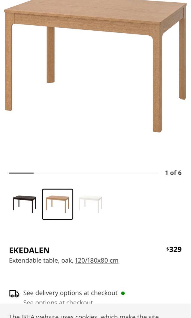 Ikea Ekedalen Extendable Table 120/180x80 cm, Furniture