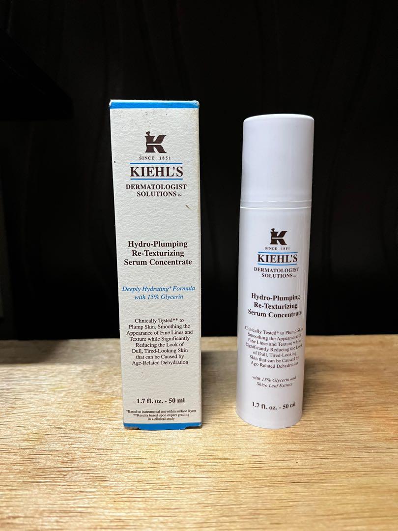 KIEHL’E HYDRO-PLUMPING RE-TEXTURIZING SERUM CONCENTRATE (Category: Face Care) located in Manila. Submitted by makeupetc (Listing ID 1162373407, Image 1). Description: Used twice.