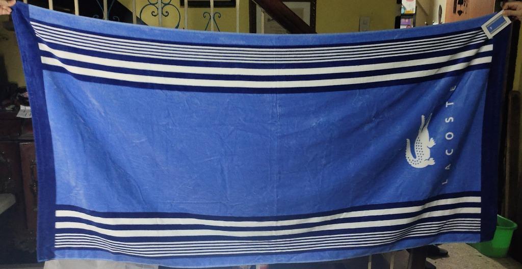 LACOSTE OKI COTTON STRIPE BEACH TOWEL (Category: Bedding & Towels) located in Valenzuela. Submitted by 11francispaulo (Listing ID 1162193719, Image 1). Description: BRAND NEW ITEM ON HAND SAME DAY DELIVERY Super-soft cotton and stylish stripes make this Oki towel from Lacoste the perfect choice for the beach and beyond. Dimensions: 36" x 72" Soft cotton velvet on the face, absorbent terry cloth on the reverse Each towel sold individually; Include